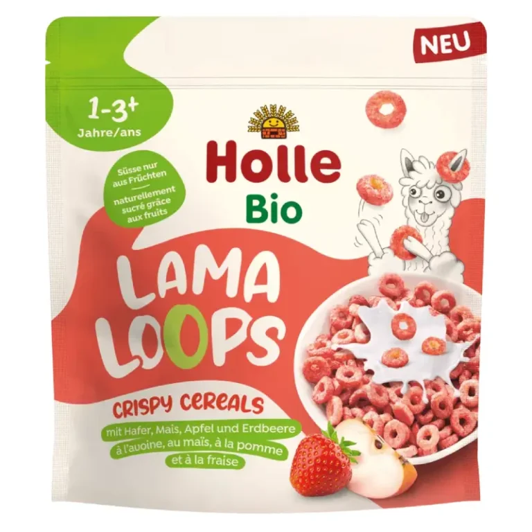 Bio Lama Loops – Τραγανά Δημητριακά με φρούτα Holle, 125g